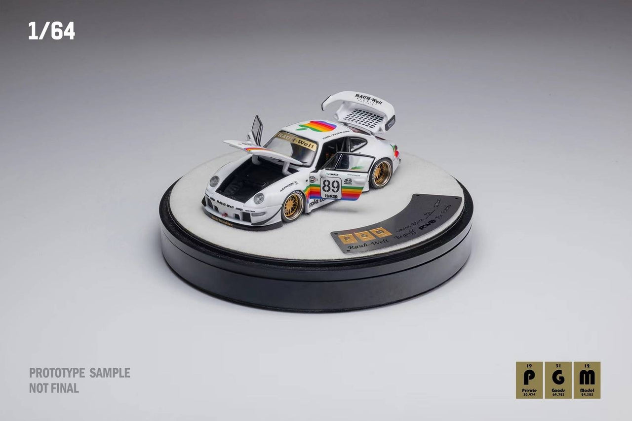 PRE-ORDER PGM 1:64 Porsche RWB993 Apple #89 Luxury W/Turntable