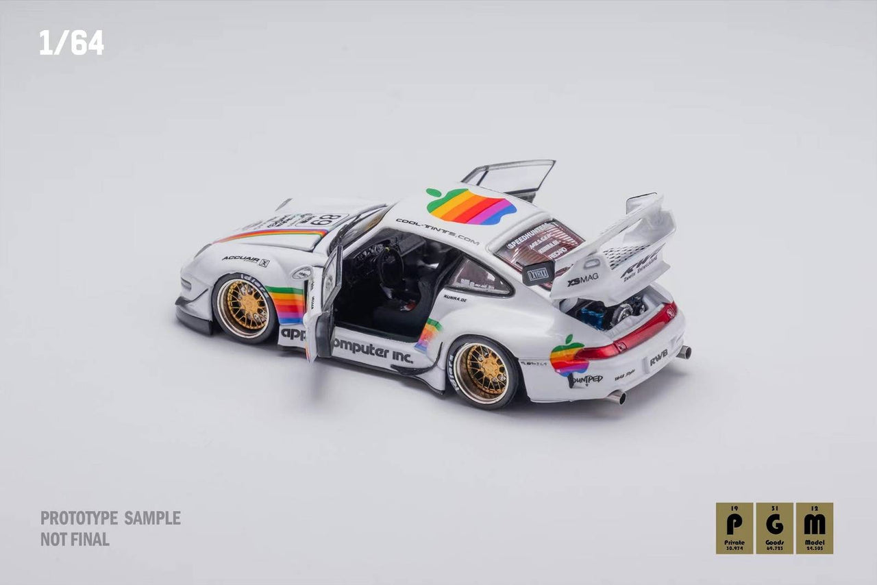 PRE-ORDER PGM 1:64 Porsche RWB993 Apple #89 Luxury W/Turntable