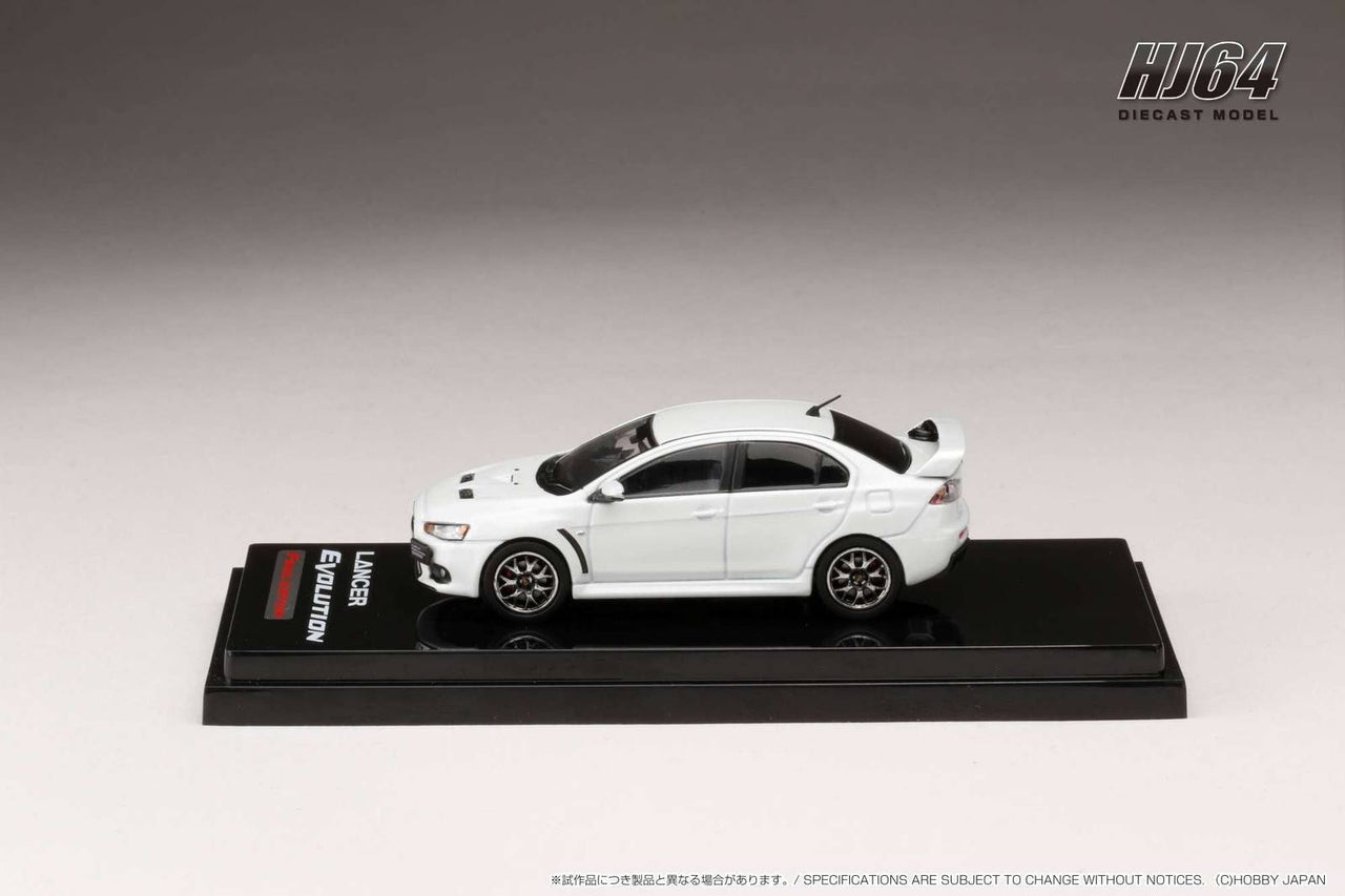 PRE-ORDER Hobby Japan 1:64 Mitsubishi Lancer Evolution X Final Edition w/Engine Display WHITE
