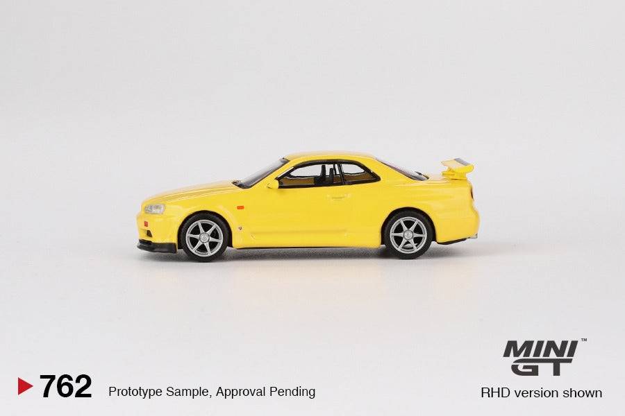 PRE-ORDER Mini GT 1:64 Nissan Skyline GT-R R34 V-Spec Lightning Yellow MGT00762-R