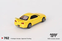 Thumbnail for PRE-ORDER Mini GT 1:64 Nissan Skyline GT-R R34 V-Spec Lightning Yellow MGT00762-R