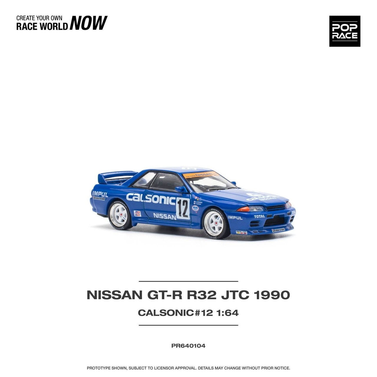 PRE-ORDER Pop Race 1:64 Nissan Skyline GT-R32 Calsonic