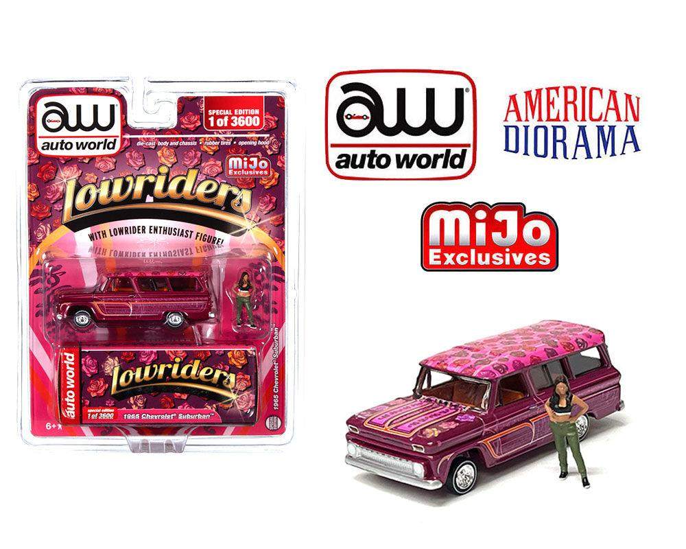 Auto World x American Diorama 1:64 1957 Chevrolet Suburban Lowrider With Figure Limited 3,600 Pieces