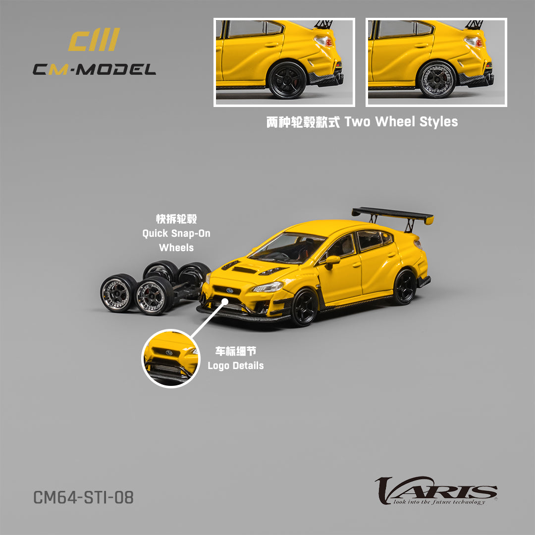 (PRE-ORDER) CM-Model 1:64 Subaru STI Varis Widebody 1.0 Yellow