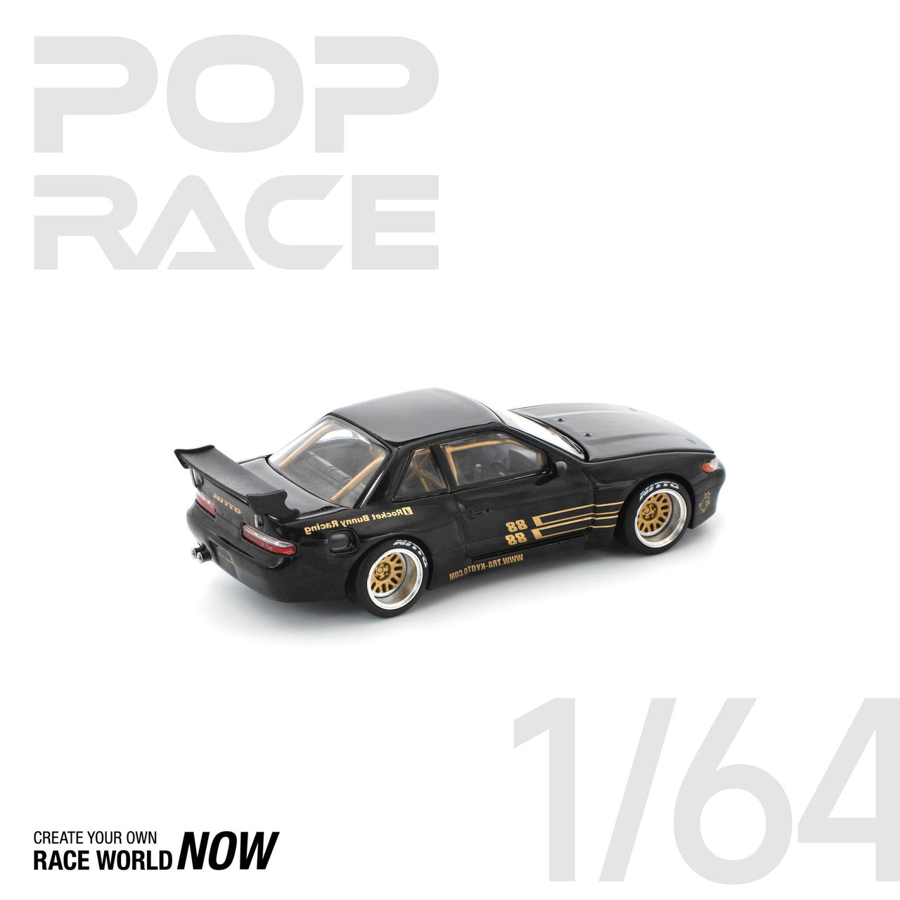 PRE-ORDER Pop Race 1:64 Pandem Nissan Silvia S13 BLACK