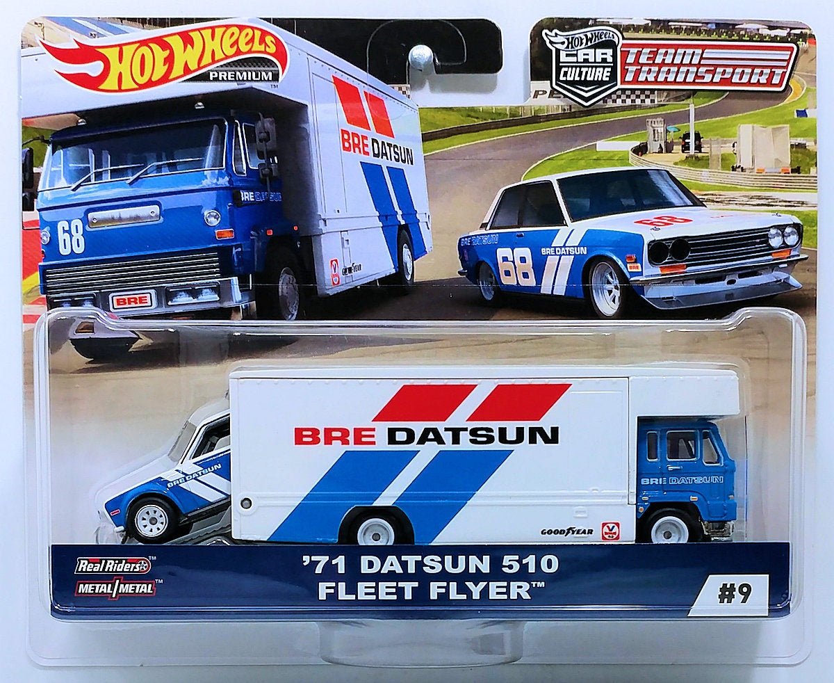 Hot Wheels Premium 1:64 Team Transport 71 Datsun 510 Fleet Flyer