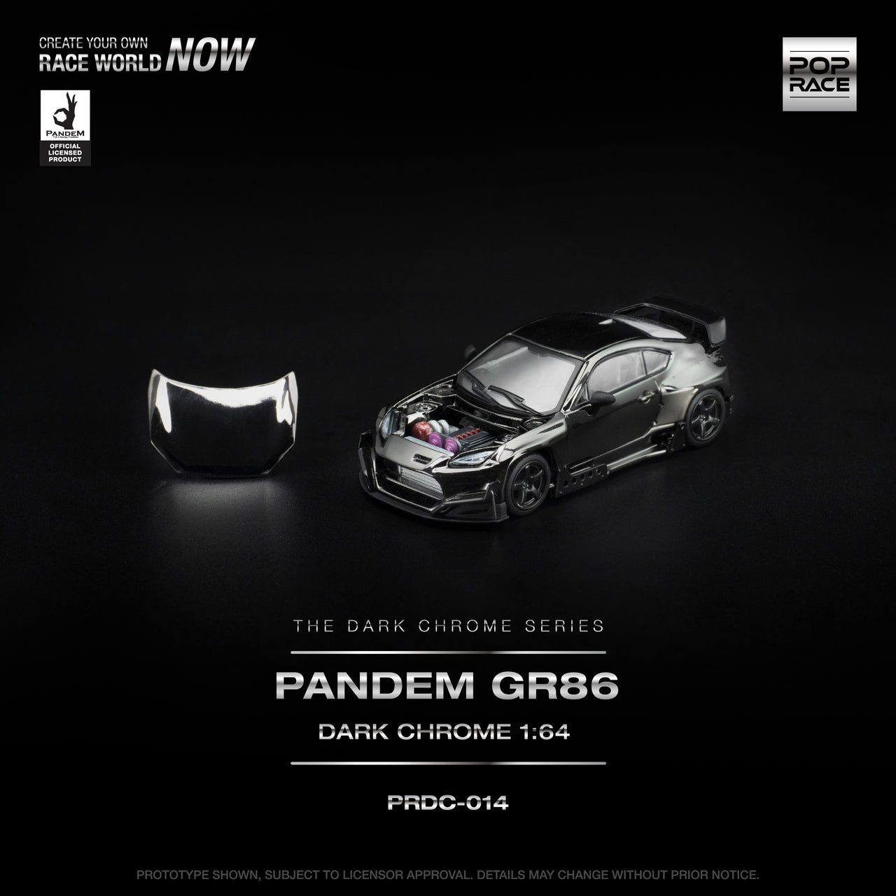PRE-ORDER Pop Race 1:64 PANDEM GR86 DARK CHROME