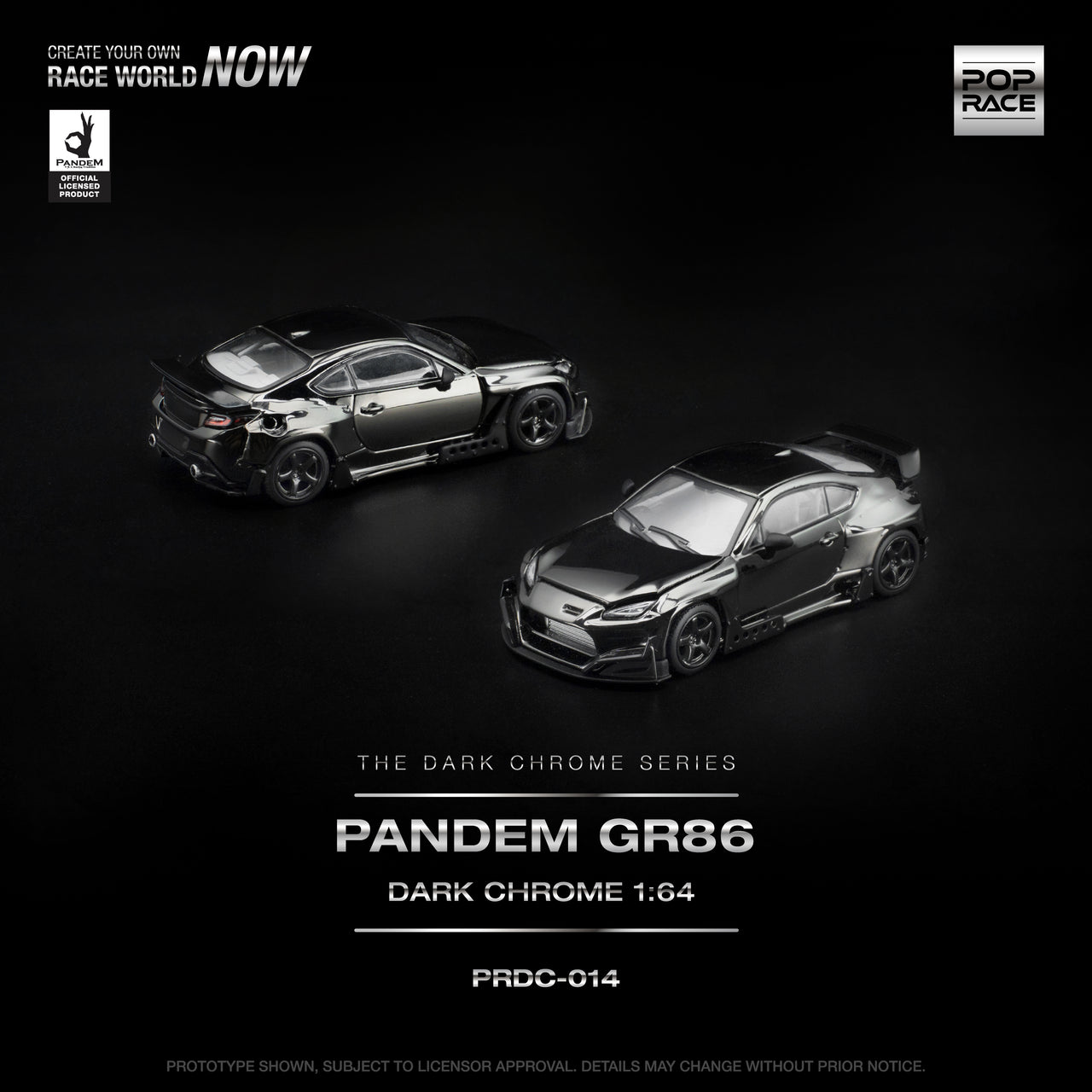 PRE-ORDER Pop Race 1:64 PANDEM GR86 DARK CHROME