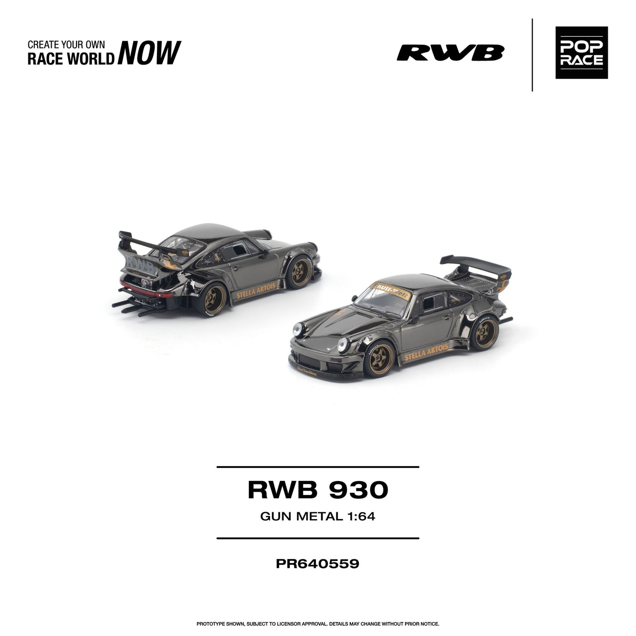 (PRE-ORDER) Pop Race 1:64 RWB 930 GUN METAL