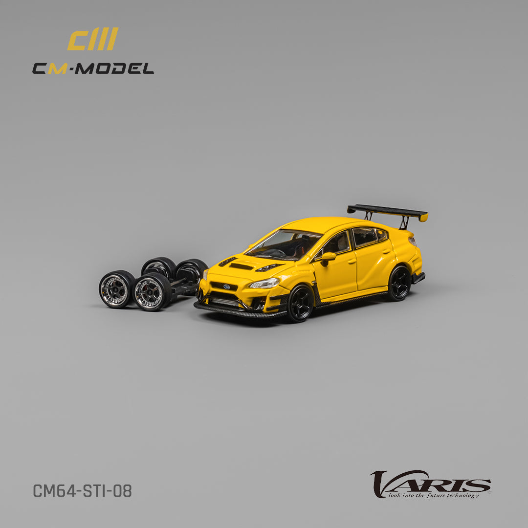 PRE-ORDER CM-Model 1:64 Subaru STI Varis Widebody 1.0 Yellow