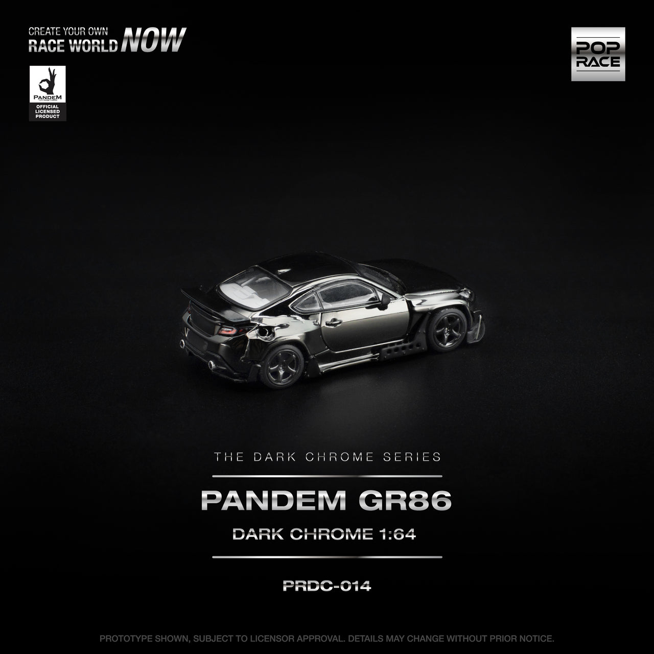 PRE-ORDER Pop Race 1:64 PANDEM GR86 DARK CHROME
