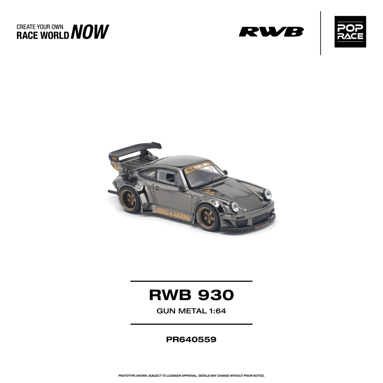 (PRE-ORDER) Pop Race 1:64 RWB 930 GUN METAL