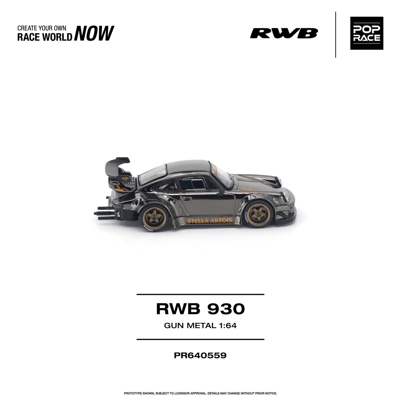 (PRE-ORDER) Pop Race 1:64 RWB 930 GUN METAL