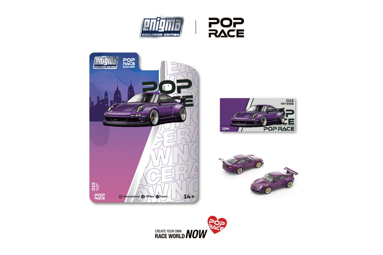 PRE-ORDER Pop Race x Enigma 1:64 Porsche RWB 997 Purple