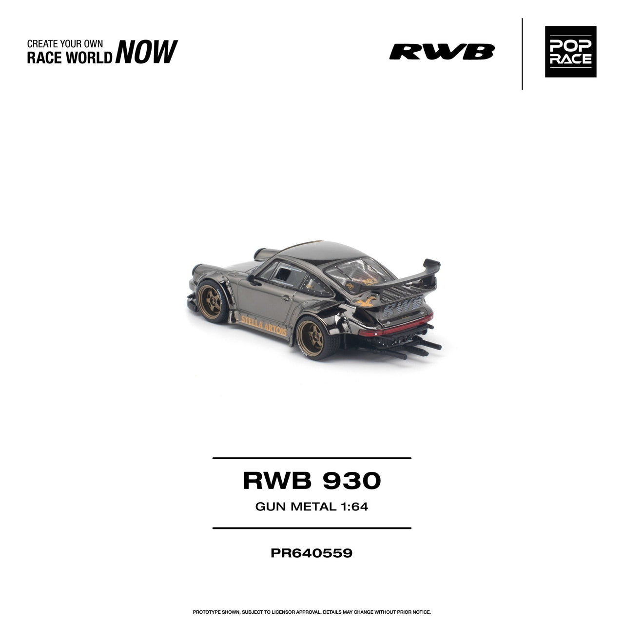 (PRE-ORDER) Pop Race 1:64 RWB 930 GUN METAL