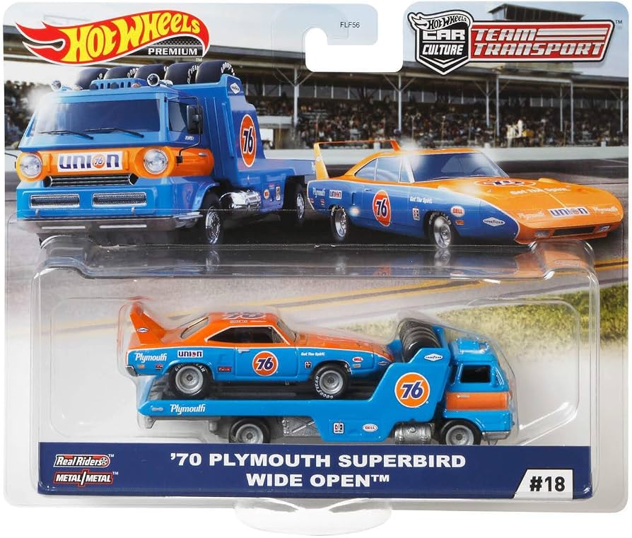 Hot Wheels Premium 1:64 Team Transport Plymouth Superbird Wide Open