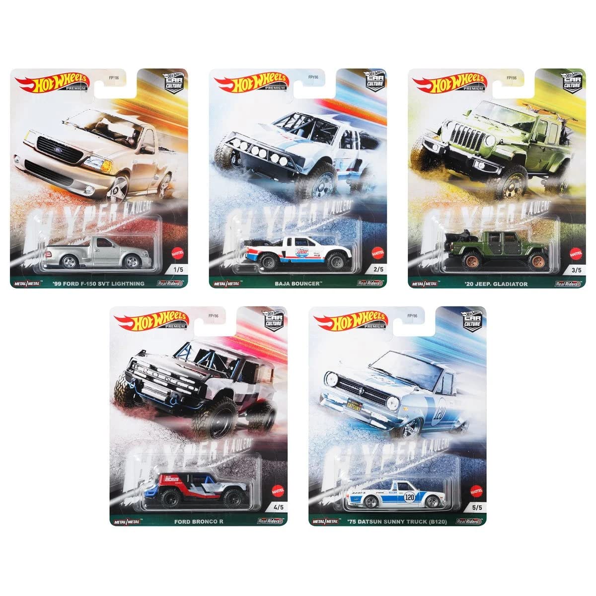 Hot Wheels 1:64 Premium Car Culture Hyper Haulers Complete Set 1-5