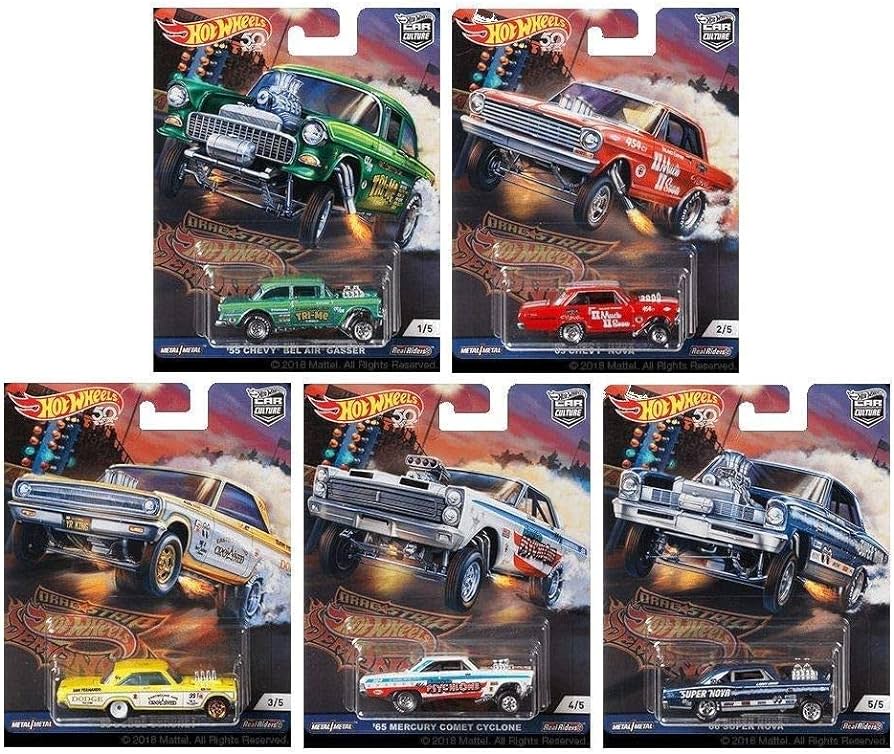 Hot Wheels 1:64 Premium Car Culture Drag Strip Demons Complete Set 1-5