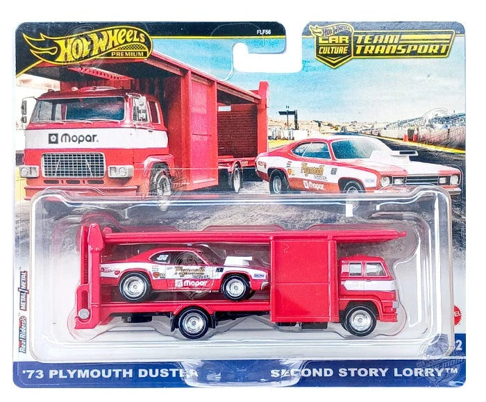 Hot Wheels Premium 1:64 Team Transport Plymouth Duster Funny Car Retro Rig