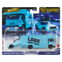 Thumbnail for Hot Wheels Premium 1:64 Team Transport Nissan Skyline 2000 GT-R LBWK / Fleet Flyer