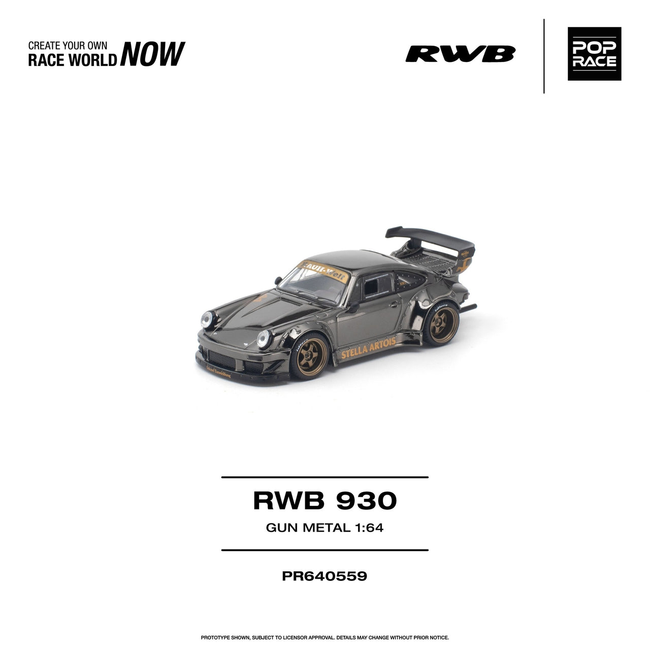(PRE-ORDER) Pop Race 1:64 RWB 930 GUN METAL