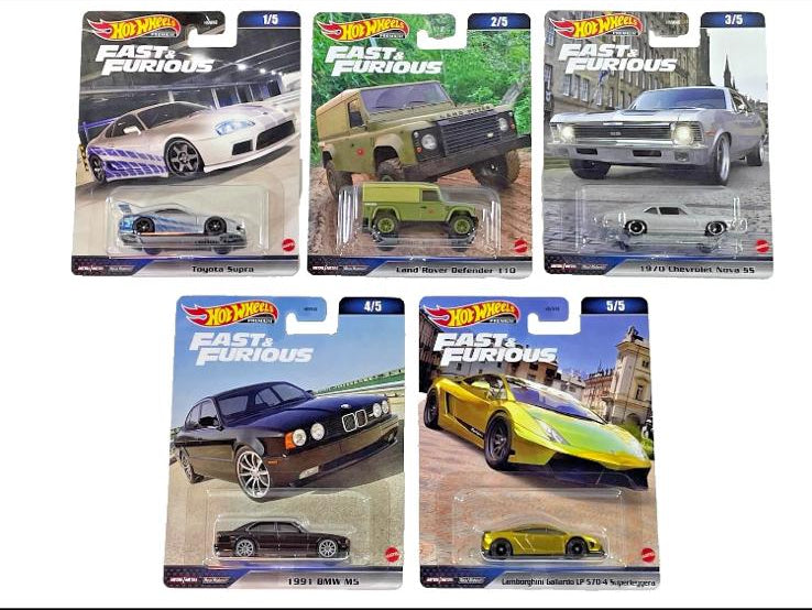 Hot Wheels Premium 1:64 Fast & Furious Furious 2025 Complete Set 1-5