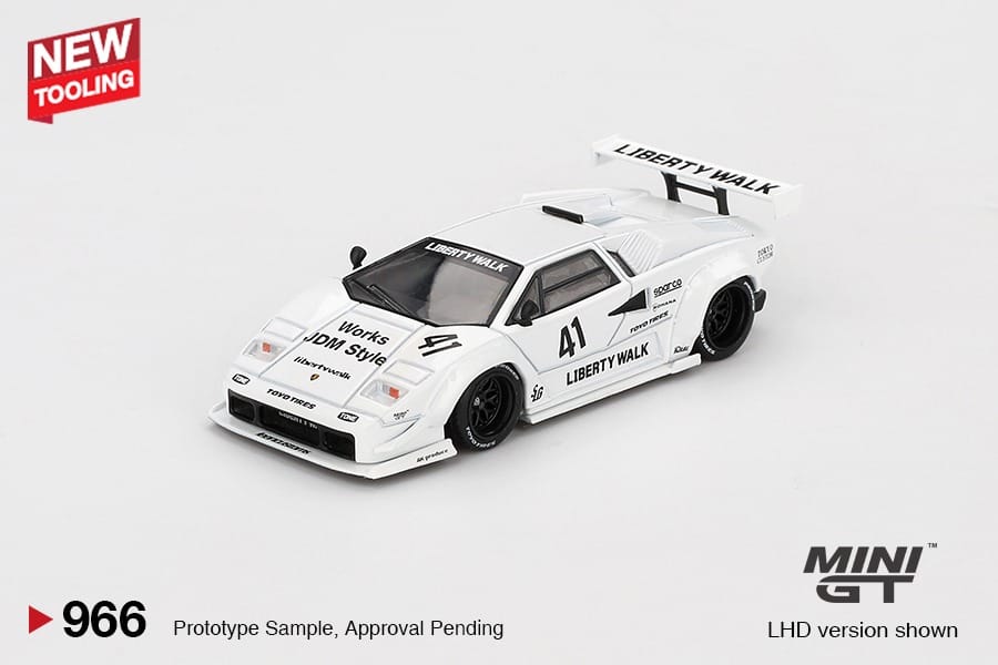 (PRE-ORDER) Mini GT 1:64 Lamborghini Countach LB-WORKS White 2024 Tokyo Auto Salon MGT00966-L