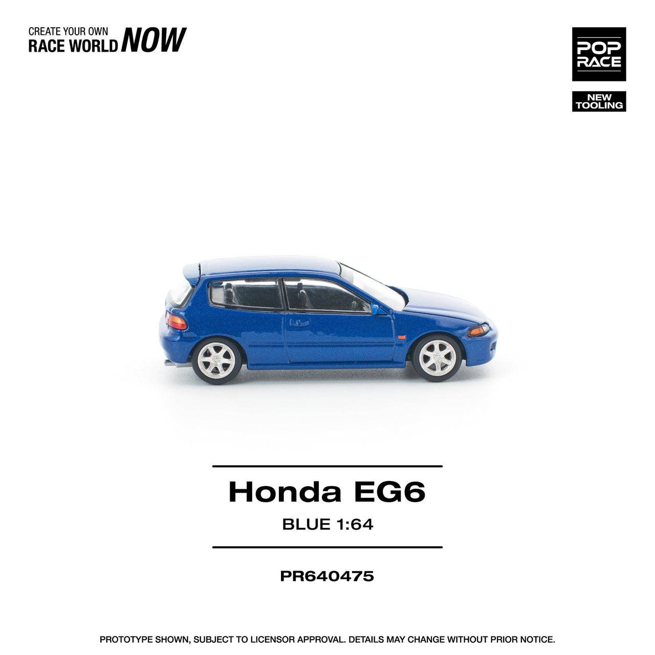 (PRE-ORDER) Pop Race 1:64 Pandem Honda Civic EG6 CAPTIVA BLUE