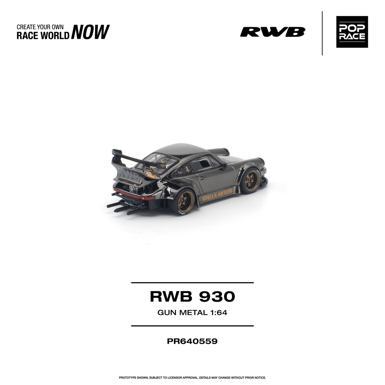 (PRE-ORDER) Pop Race 1:64 RWB 930 GUN METAL