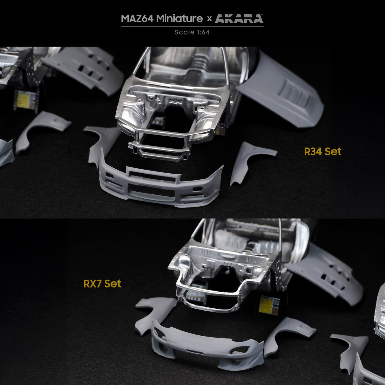 Akara x Maz64 Miniature 1:64 Chassis Set Diorama Workshop Accessory