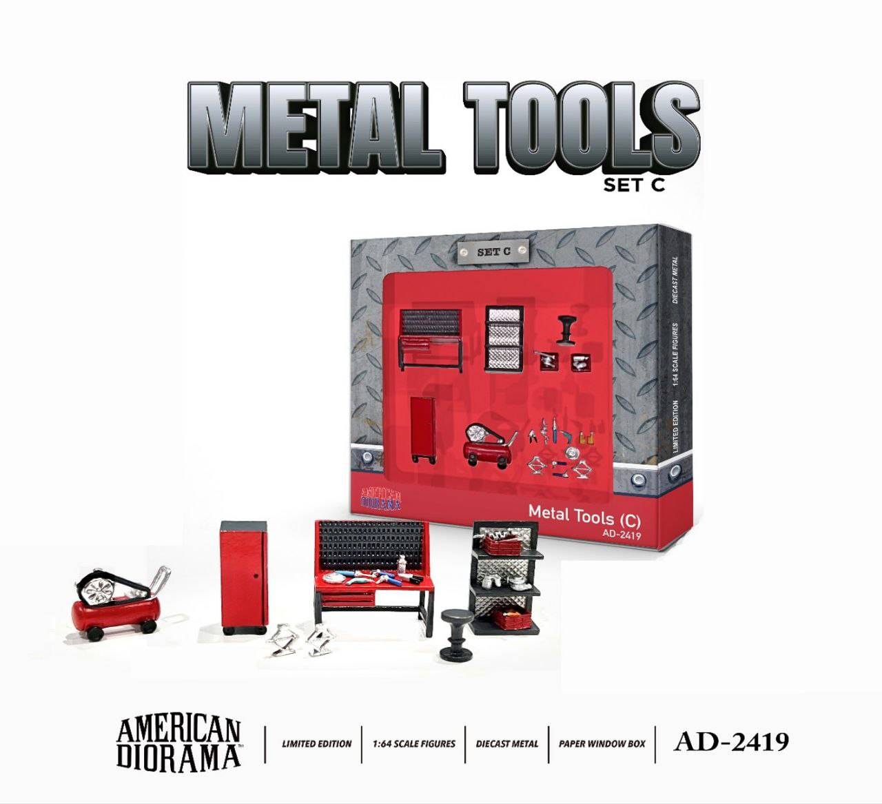 American Diorama 1:64 Figure Set Metal Tools – Set C