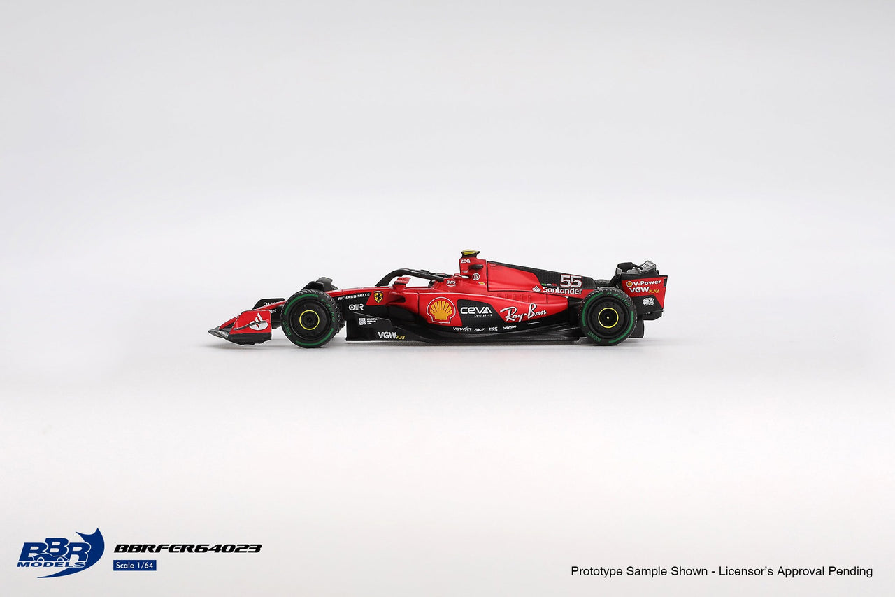 BBR Models 1:64 Ferrari SF23 #55 C. Sainz 2023 Monaco GP BBRFER64023
