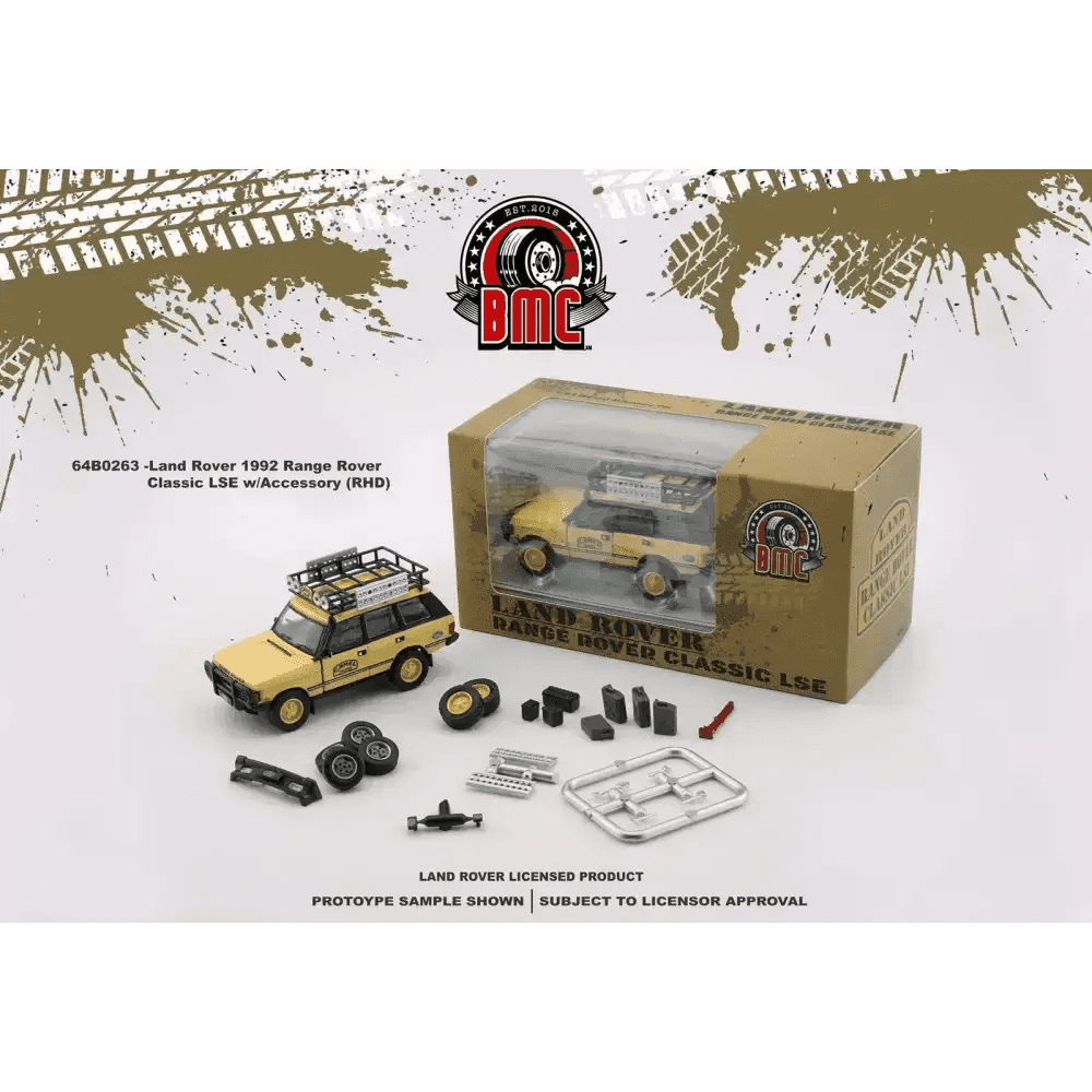 BM Creations 1:64 Land Rover Range Rover Classic LSE Camel w/ Accessory