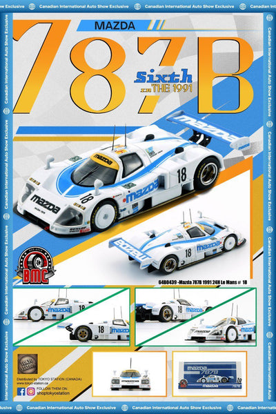 どらちゃん BM5III WR BM7ⅡDSセット BM Creations 1:64 Mazda 787B 1991 24h Le Mans #18, White CANADIAN