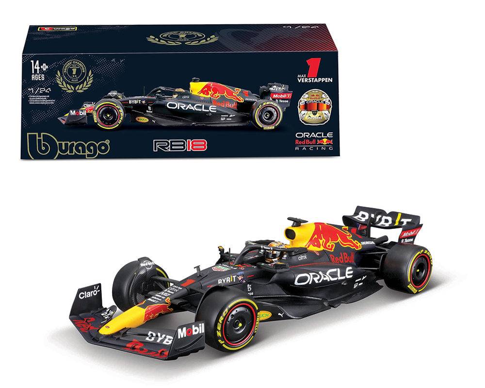 Bburago 1:24 Race F1 Oracle Red Bull RB18 2022 #1 Max Verstappen with Showcase