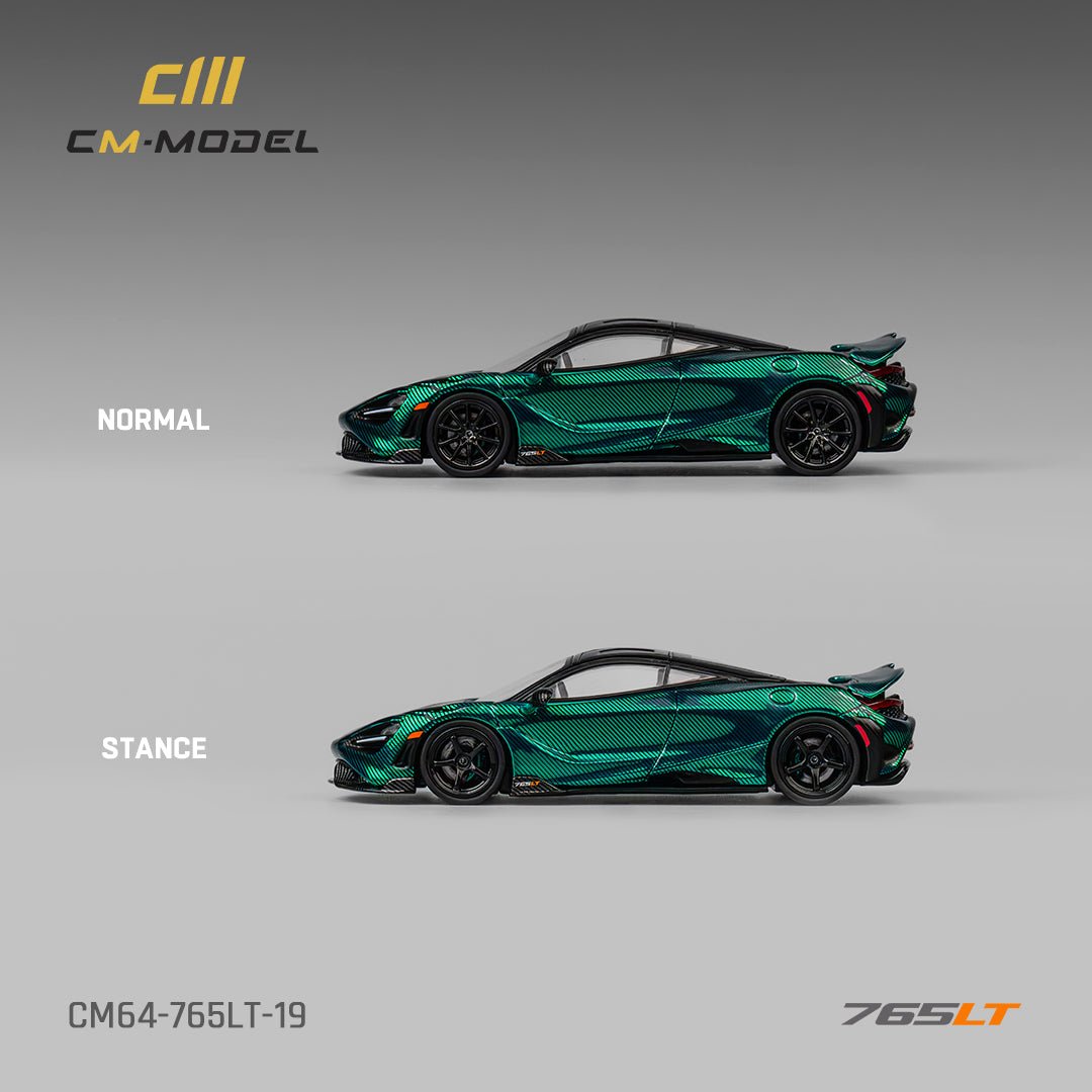 CM-Model 1:64 Mclaren 765LT Chrome Green Full carbon