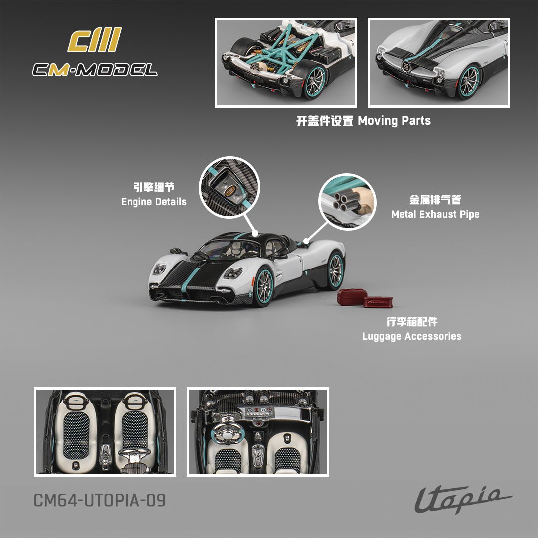 CM-Model 1:64 Pagani Utopia Pearl White Carbon