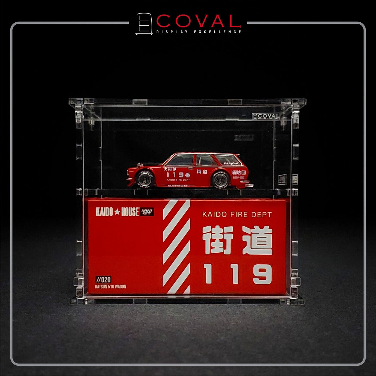 COVAL Acrylic Display Cabinet for Mini GT x Kaido House Car and Box with Vertical Door SMG-102KC