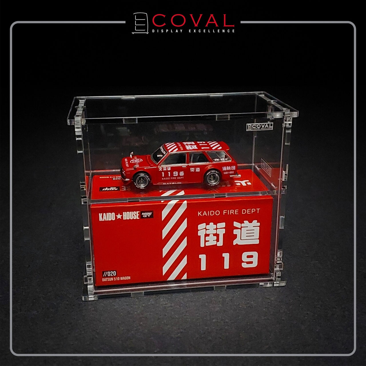 COVAL Acrylic Display Cabinet for Mini GT x Kaido House Car and Box with Vertical Door SMG-102KC