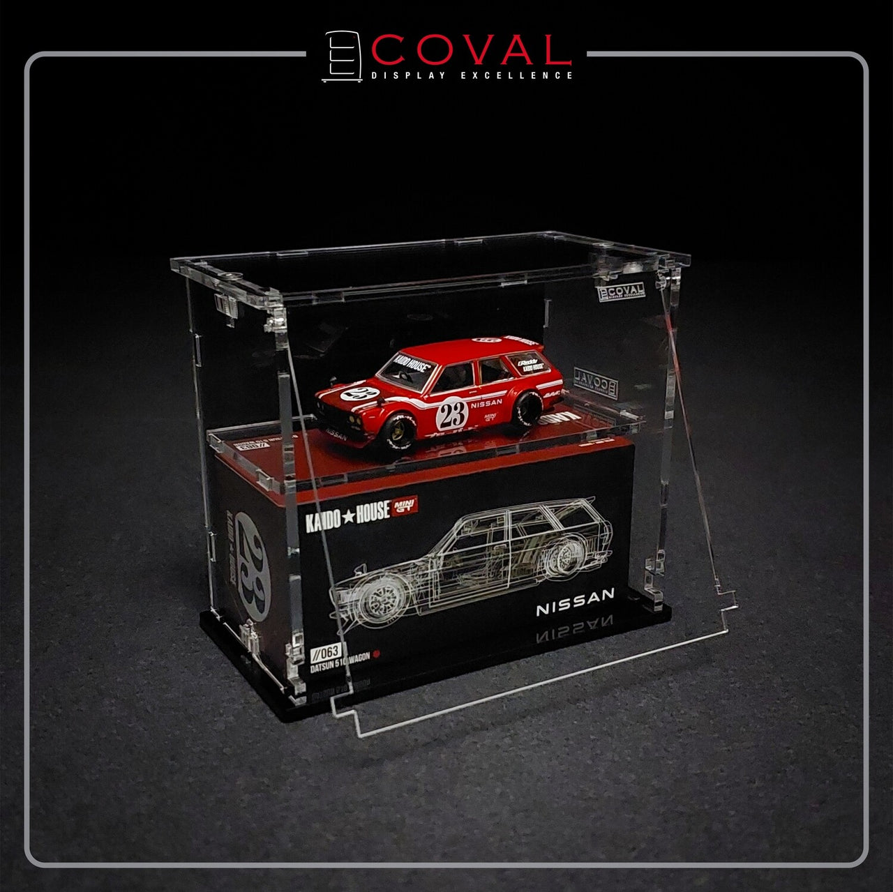 COVAL Acrylic Display Cabinet for Mini GT x Kaido House Car and Box with Vertical Door SMG-102KB