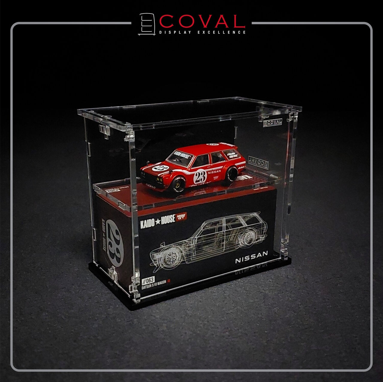 COVAL Acrylic Display Cabinet for Mini GT x Kaido House Car and Box with Vertical Door SMG-102KB