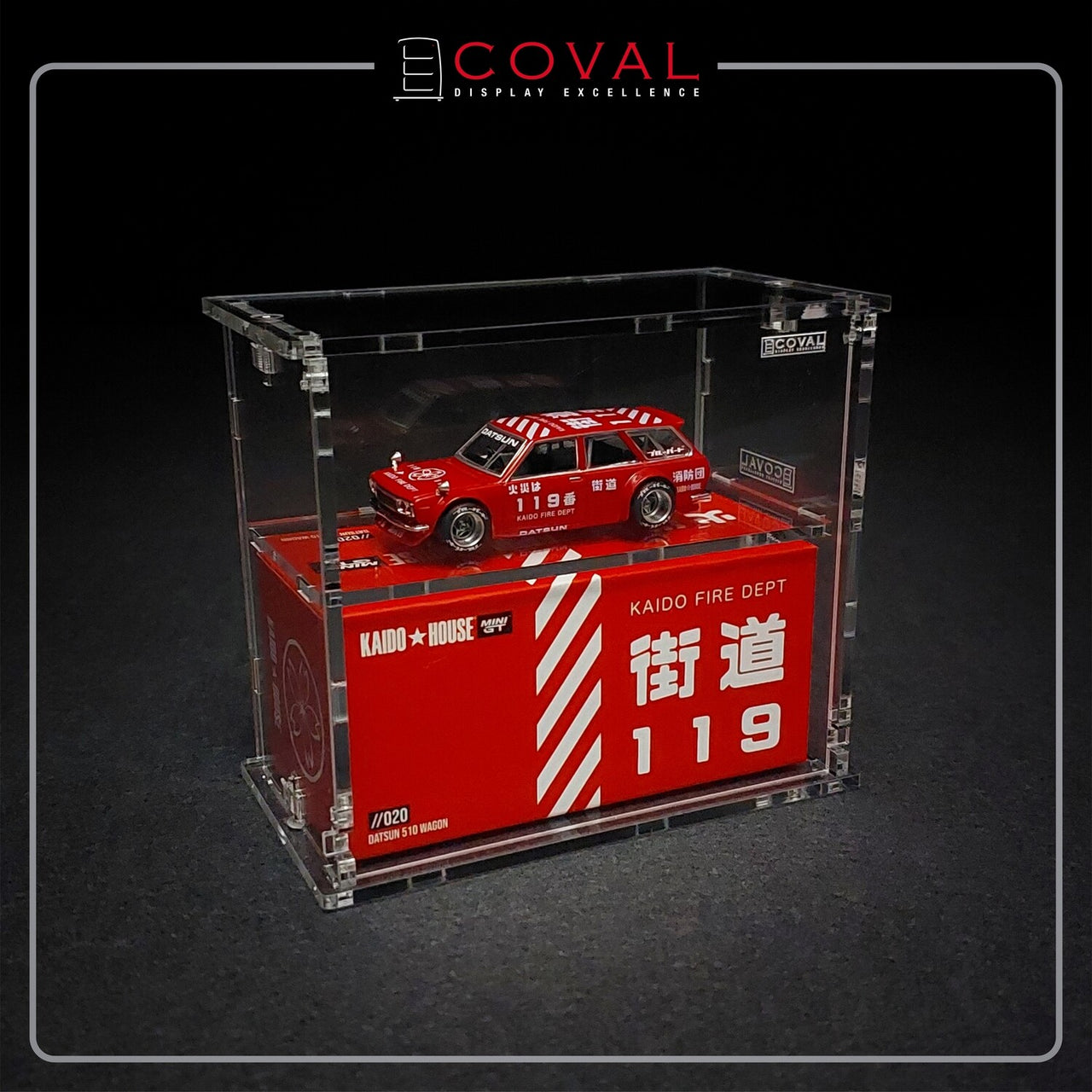 COVAL Acrylic Display Cabinet for Mini GT x Kaido House Car and Box with Vertical Door SMG-102KC