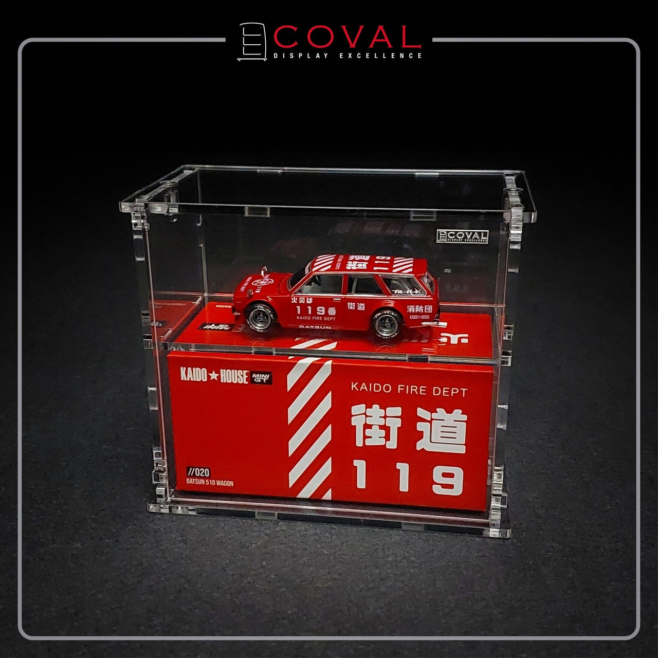 COVAL Acrylic Display Cabinet for Mini GT x Kaido House Car and Box with Vertical Door SMG-102KC