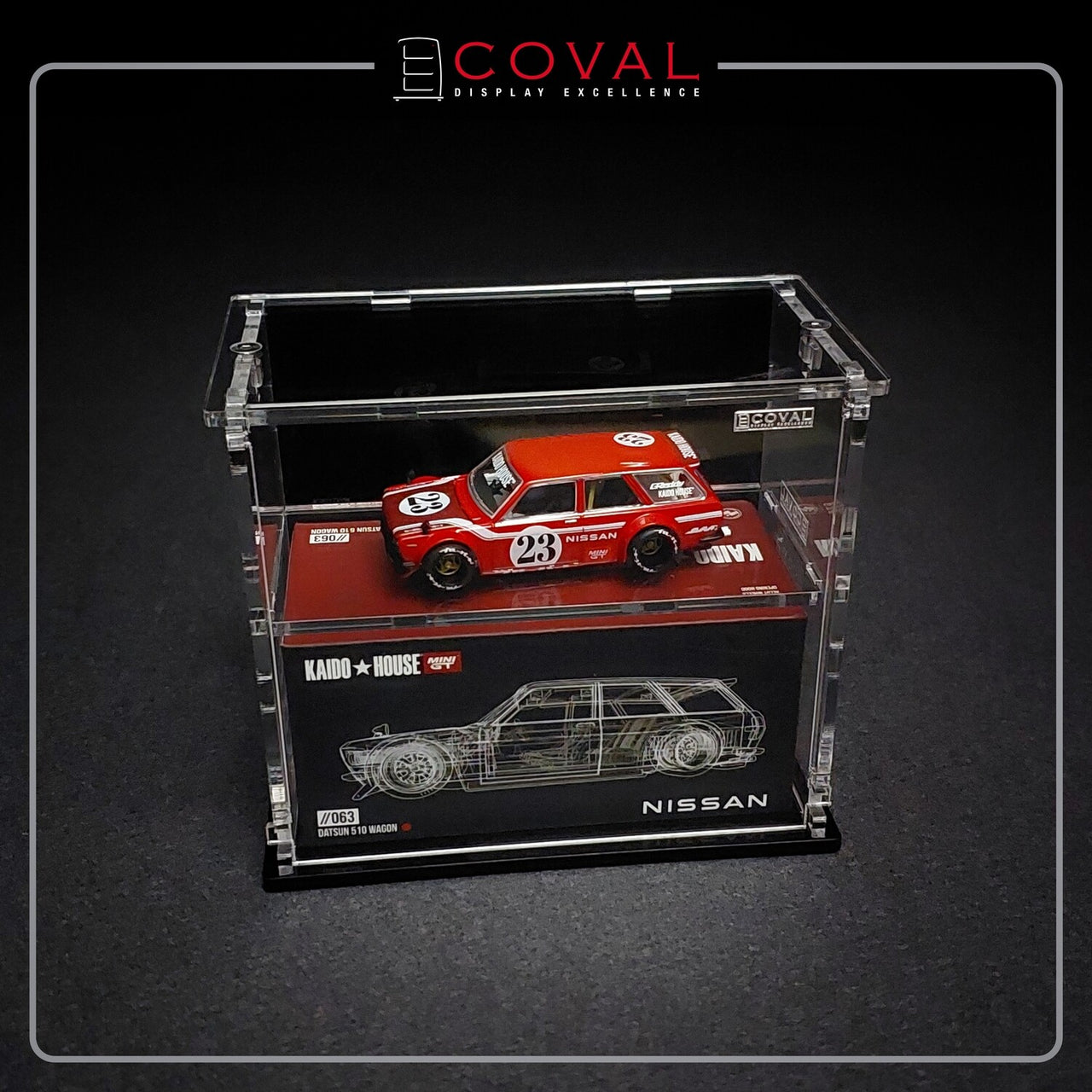 COVAL Acrylic Display Cabinet for Mini GT x Kaido House Car and Box with Vertical Door SMG-102KB