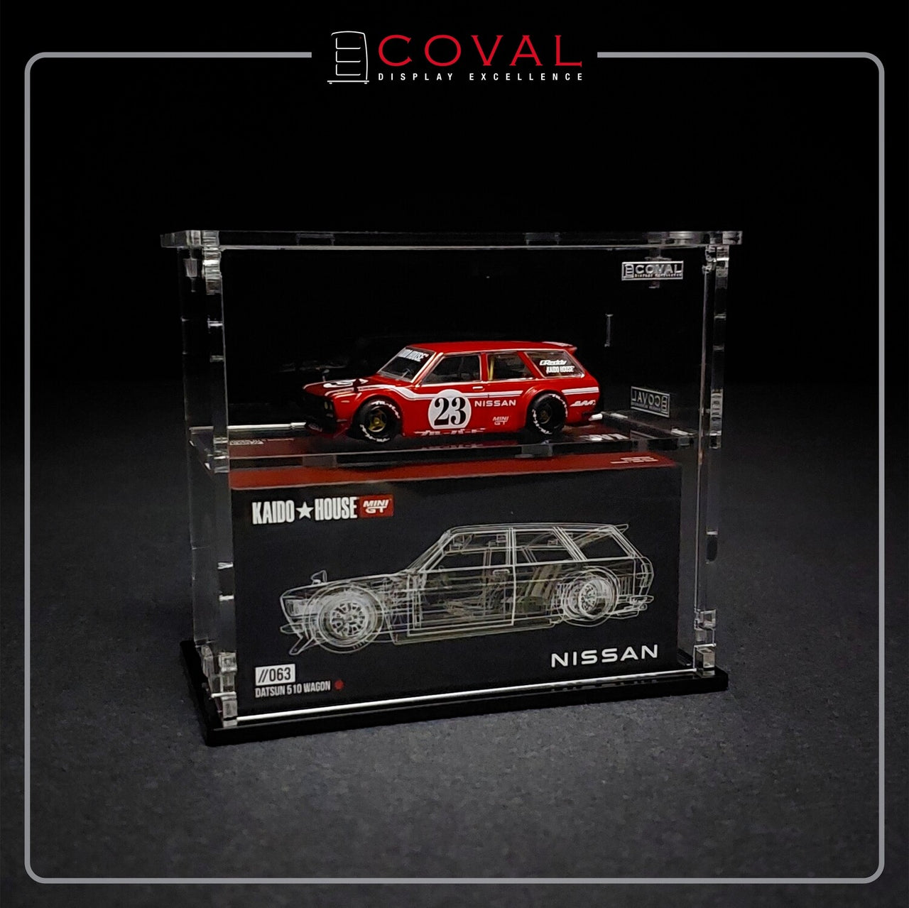 COVAL Acrylic Display Cabinet for Mini GT x Kaido House Car and Box with Vertical Door SMG-102KB