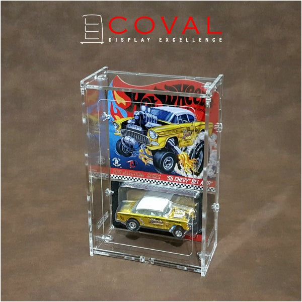 COVAL Acrylic Display Case for Single Carded RLC and Mainline Hot Wheels with Front Vertical Door HDR-101