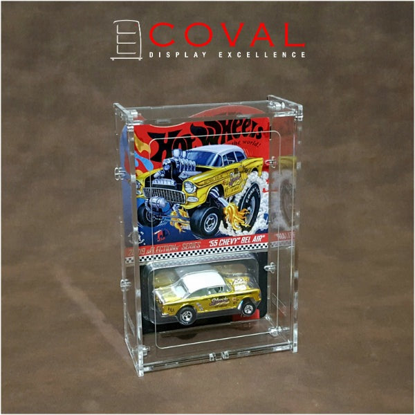 COVAL Acrylic Display Case for Single Carded RLC and Mainline Hot Wheels with Front Vertical Door HDR-101