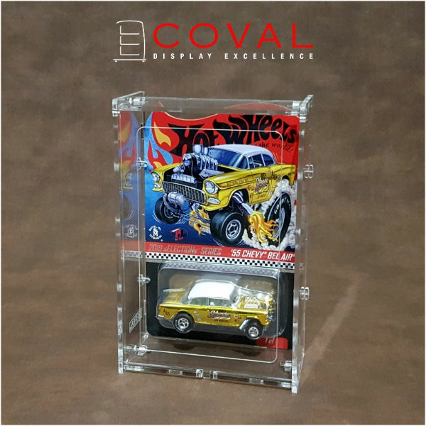 COVAL Acrylic Display Case for Single Carded RLC and Mainline Hot Wheels with Front Vertical Door HDR-101