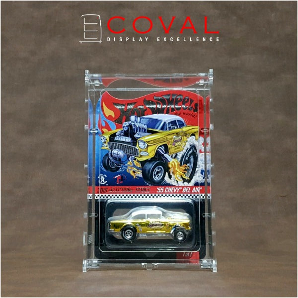 COVAL Acrylic Display Case for Single Carded RLC and Mainline Hot Wheels with Front Vertical Door HDR-101