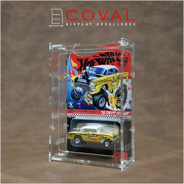 COVAL Acrylic Display Case for Single Carded RLC and Mainline Hot Wheels with Front Vertical Door HDR-101